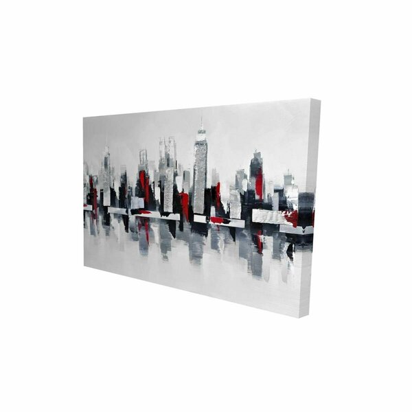 Fondo 20 x 30 in. Grey & Red Cityscape-Print on Canvas FO2789981